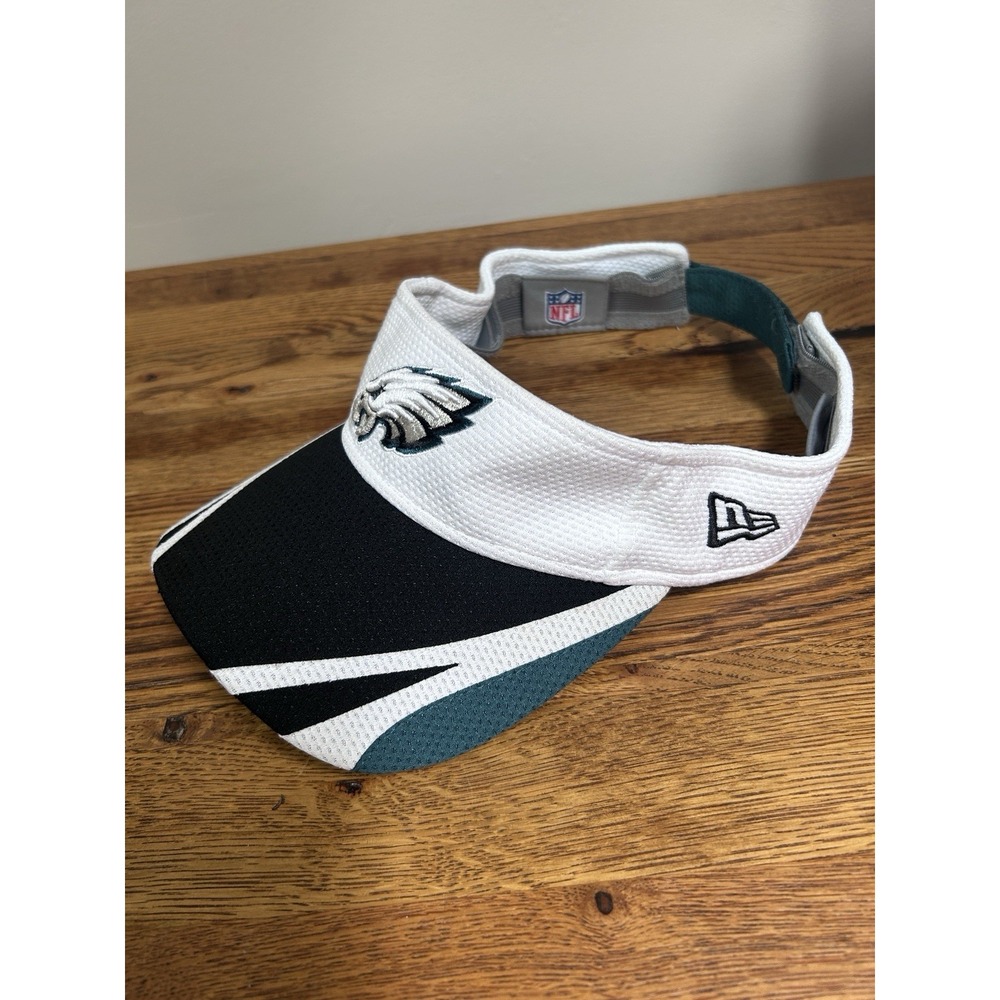 Philadelphia Eagles Visor Mens Black White Green NFL New Era Training One Size